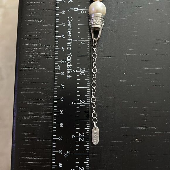 Mikassa Hand Knotted Faux Pearl Silvertone Chunky Collar Necklace Pinup Marilyn - Picture 9 of 10